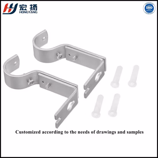 Single Adjustable Steel Curtain Rod Bracket Holders Window Frame Curtain Pole Single Double Bracket Wholesale