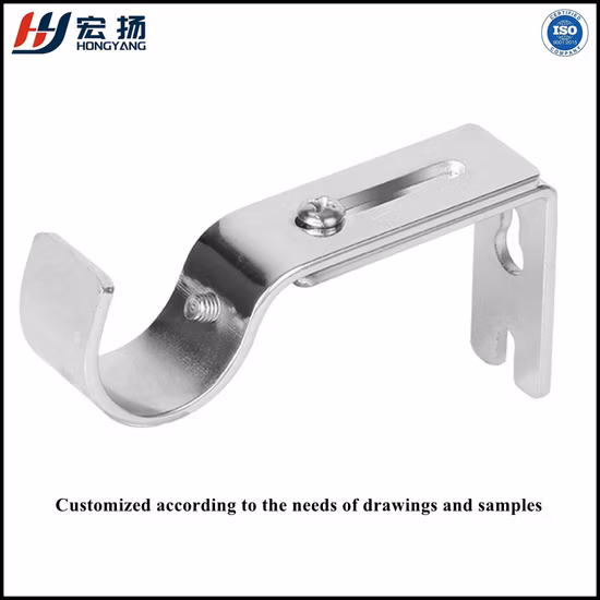 Single Adjustable Steel Curtain Rod Bracket Holders Window Frame Curtain Pole Single Double Bracket Wholesale