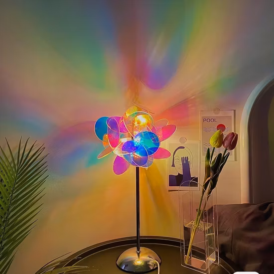 Nuevo dormitorio Aurora atmósfera LED luz nocturna acrílico DIY empalme lámpara de mesa colorida al por mayor para la decoración de la sala de estar del hogar