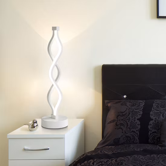 Mini decoración nórdica moderna para el hogar, dormitorio, lectura, escritorio, noche, aluminio, PVC, despertar, lámpara de mesa LED